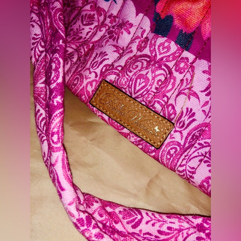 Pioneer Woman Pink Travel Bag Tote Floral Fashion Accessories Yellow Flower New - Picture 5 of 11